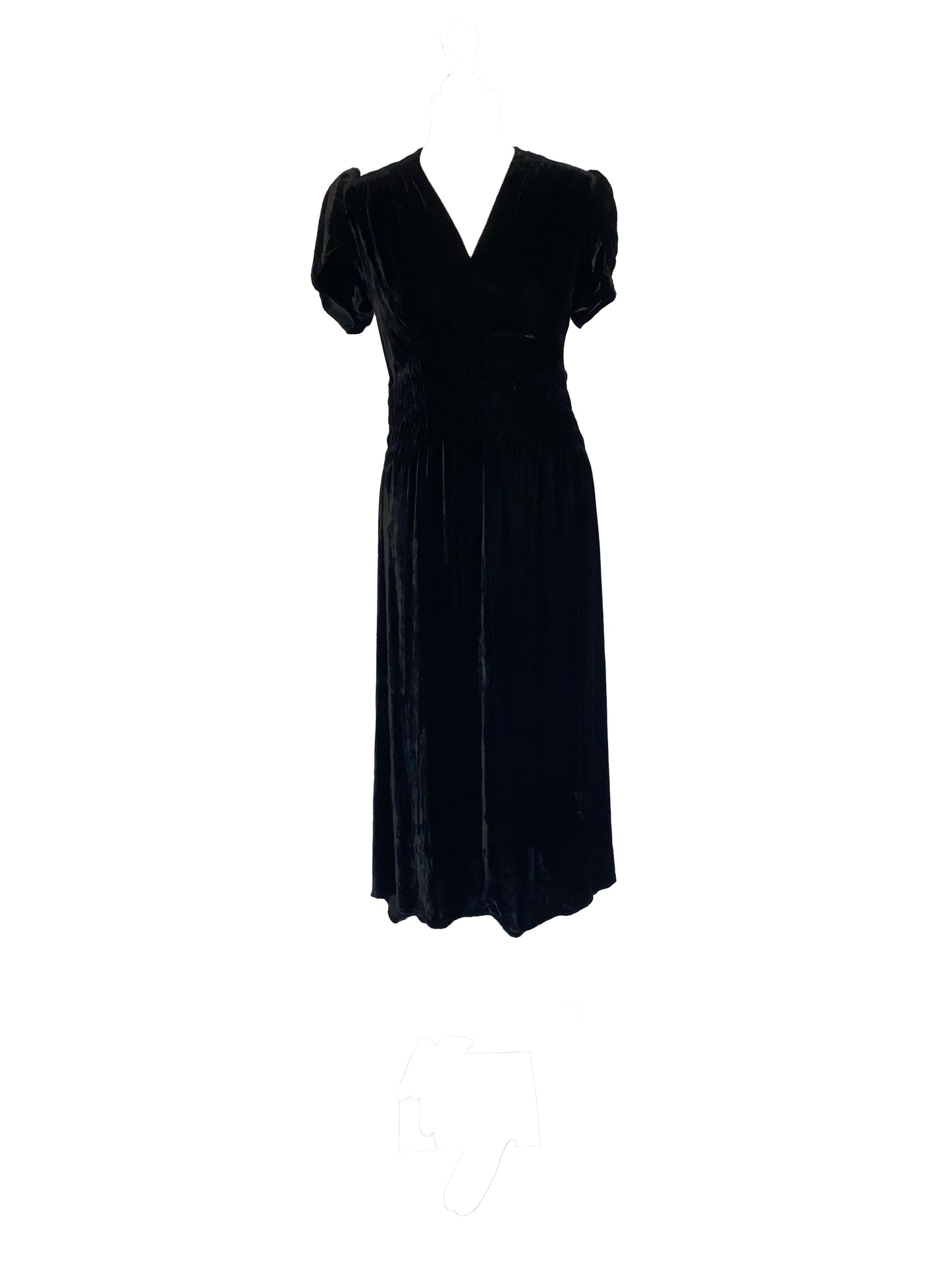 Vintage 1940’s black velvet shift dress