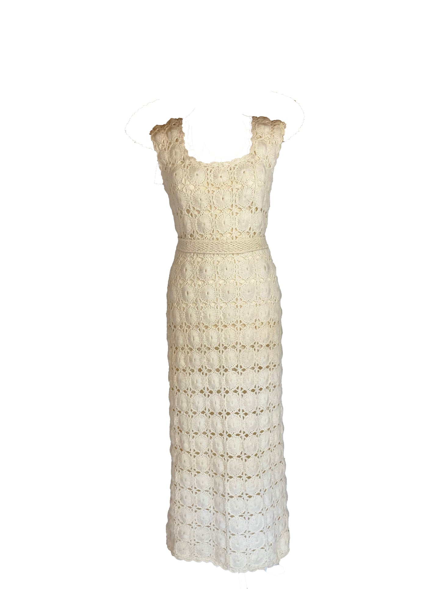 Original 1960’s Harrods crochet wedding dress 