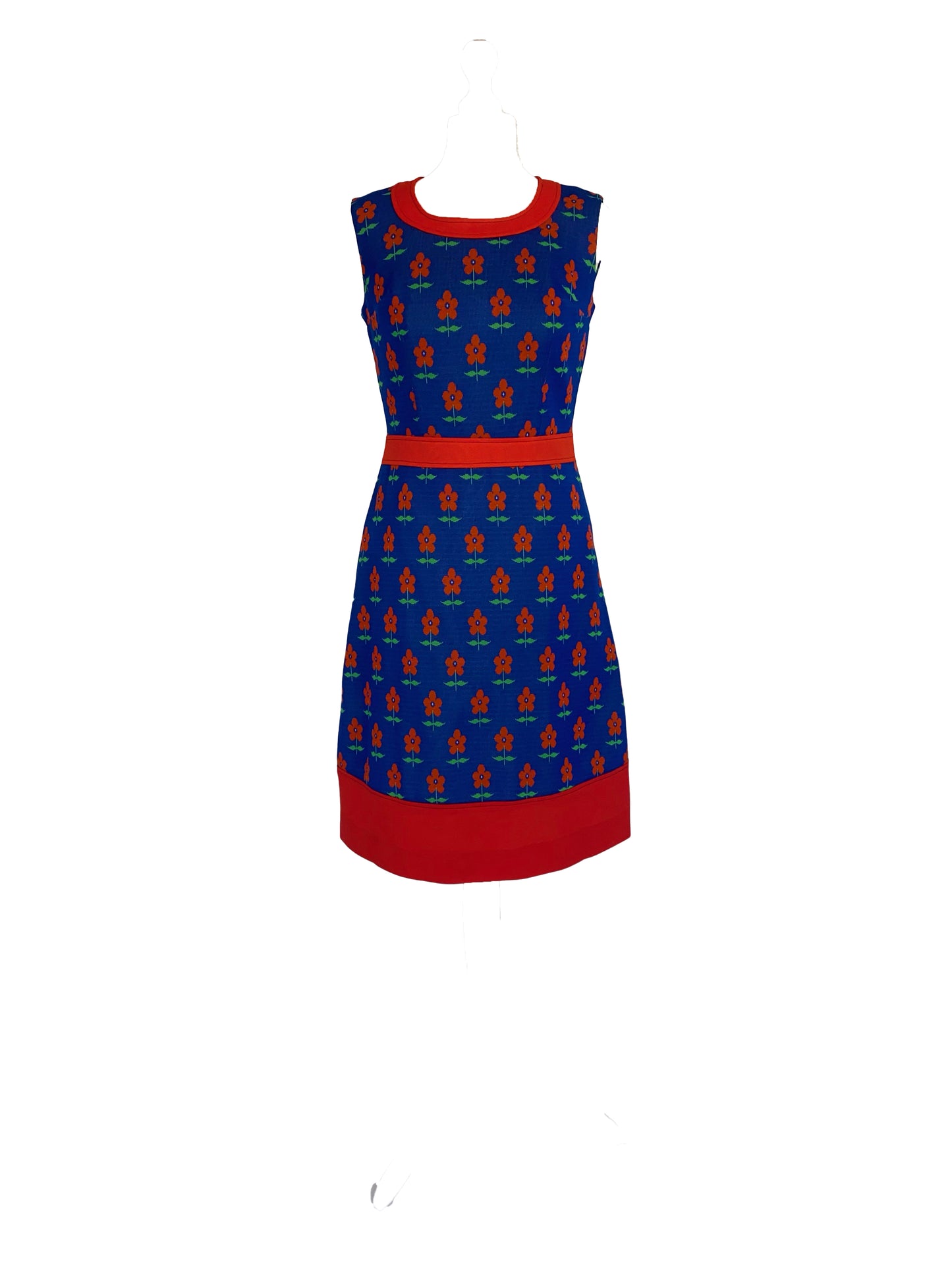 Vintage 1960's Blue and Red dress with flowers