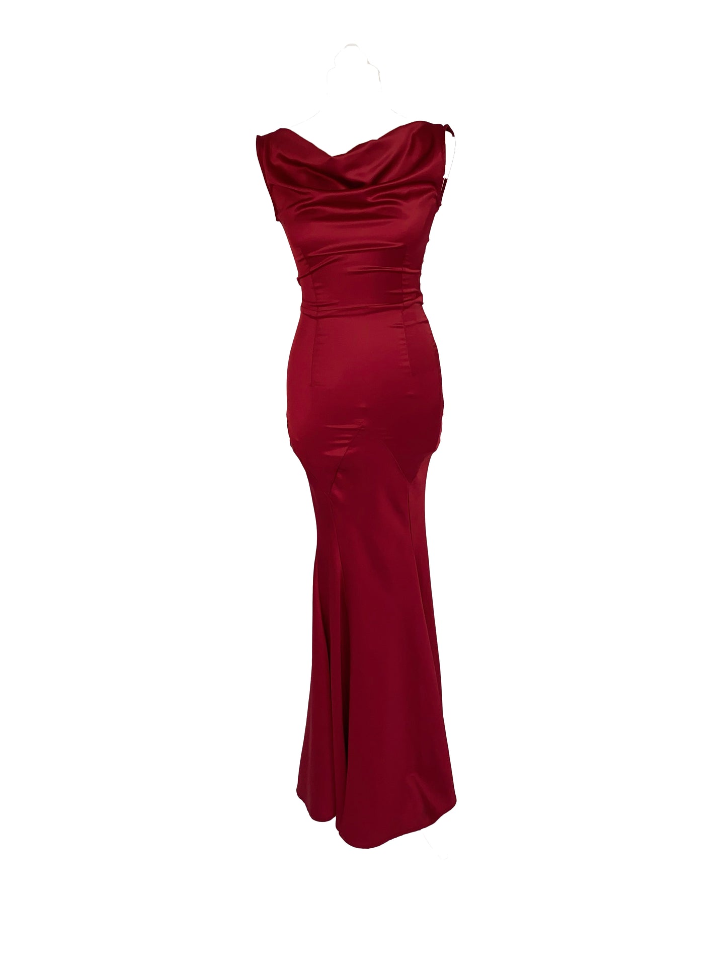 Ruby satin maxi collectif evening gown