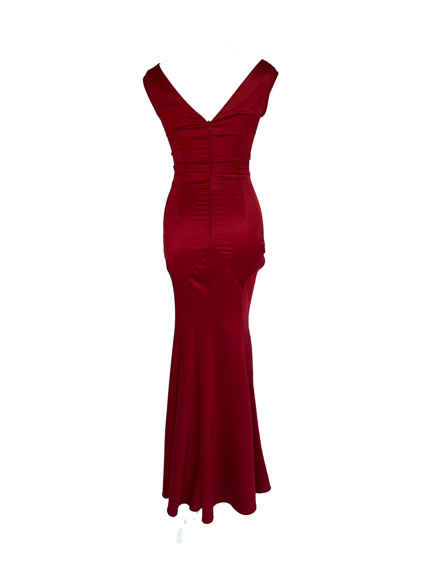 Ruby satin maxi collectif evening gown