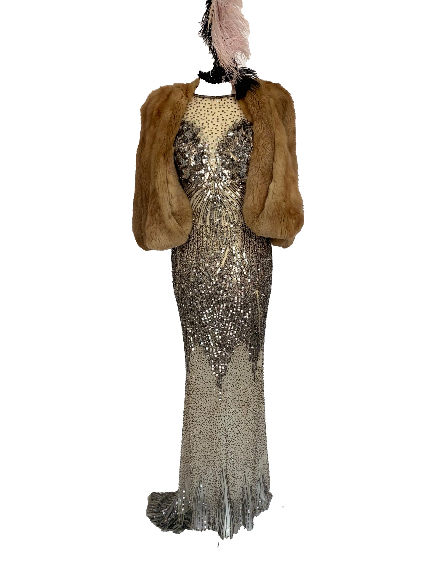 Sequinned evening gown