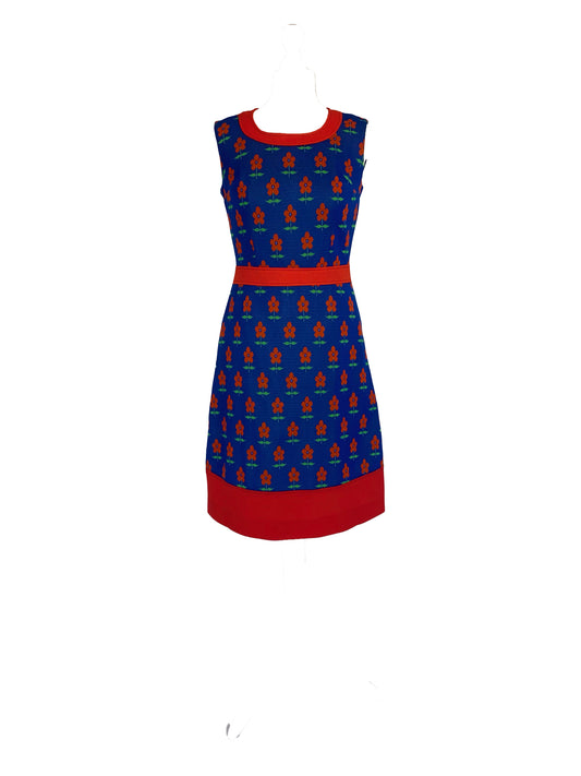 Vintage 1960's Blue and Red dress with flowers